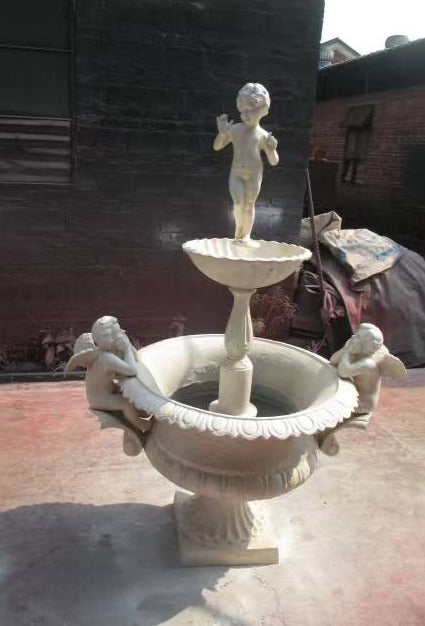 3 Cherubs Two Tier Fountain