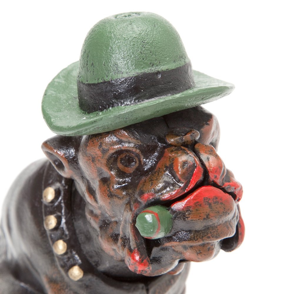 Bulldog Cigar Mechanical Bank with Hat