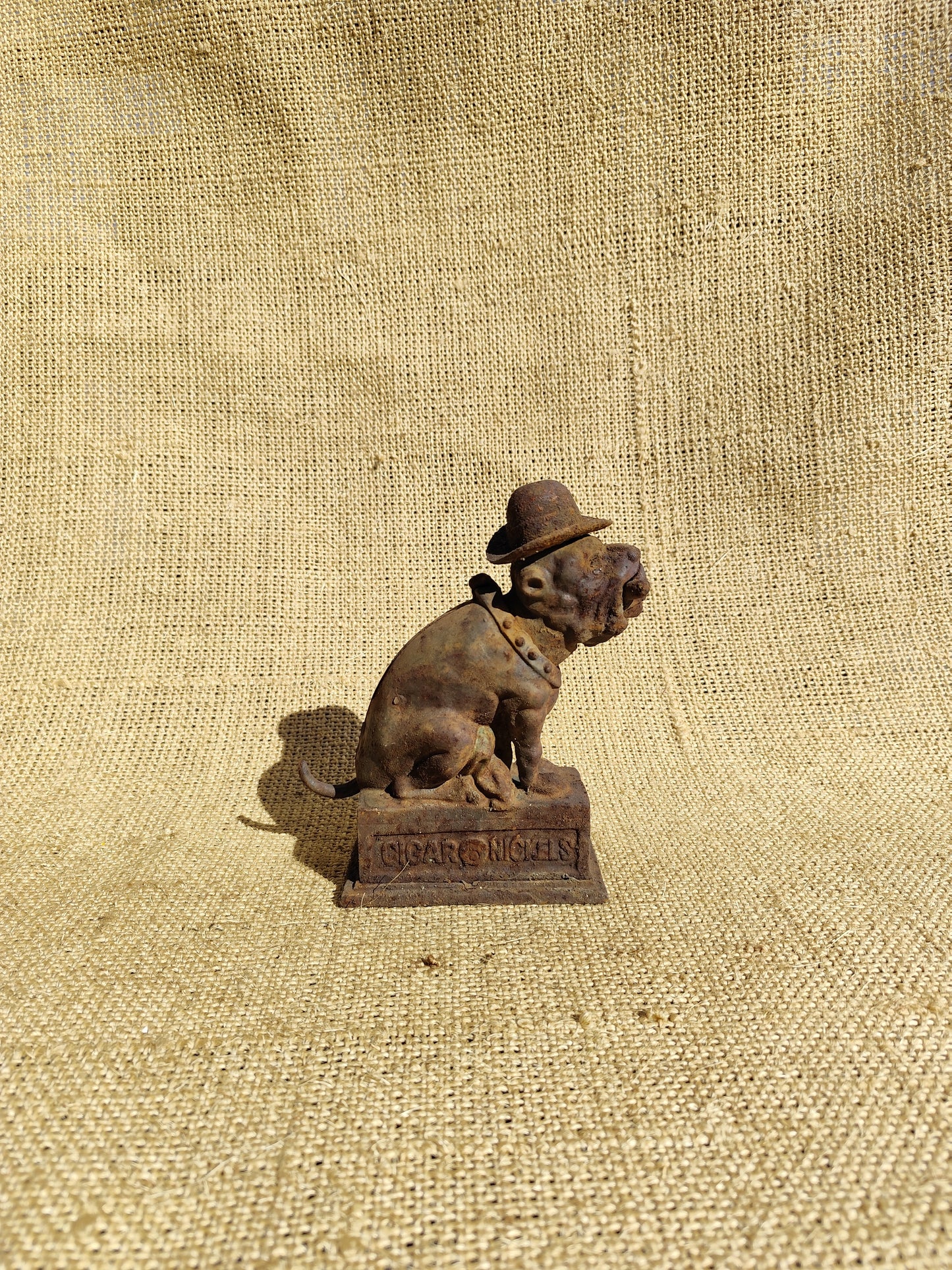 Bulldog Cigar Mechanical Bank with Hat