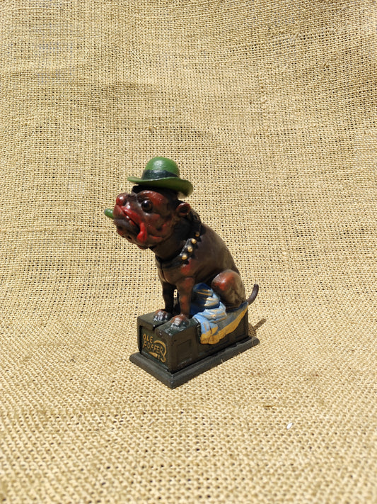 Bulldog Cigar Mechanical Bank with Hat