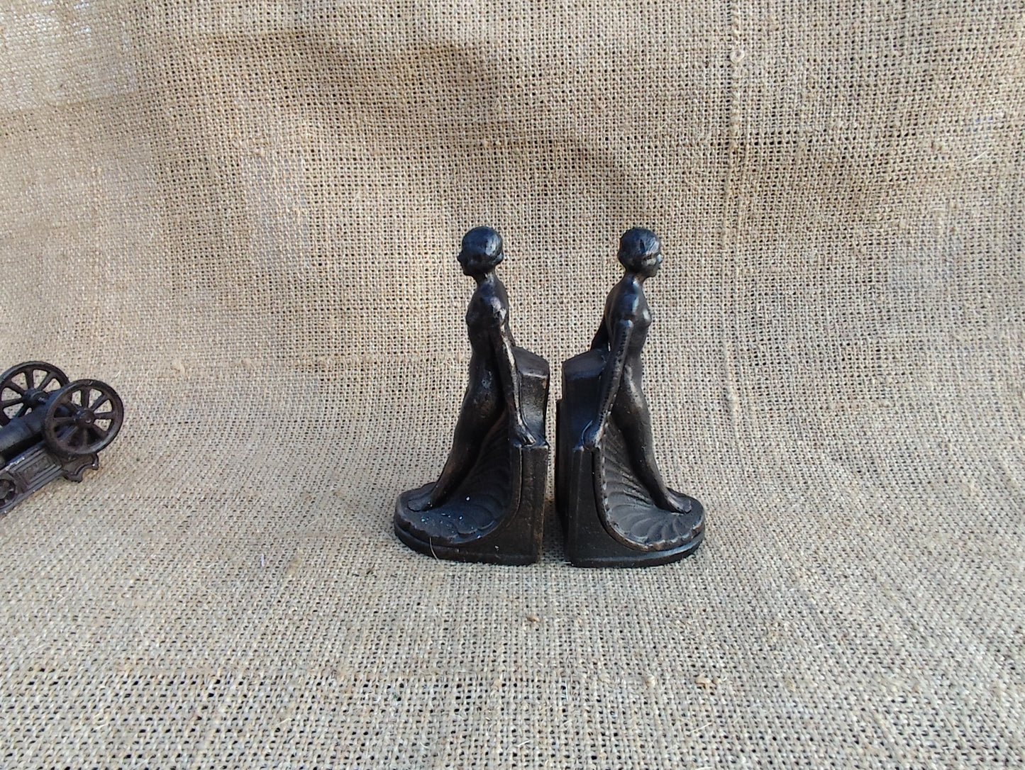 Art Deco Lady Nude Bookends