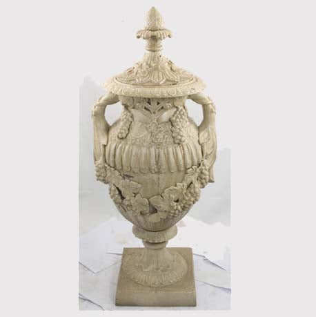 Cast Iron Grape Jar Urn with plinth