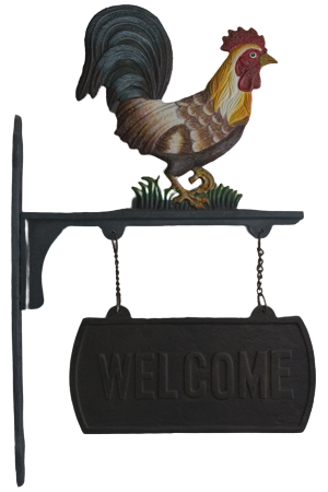Cockerel Welcome Sign