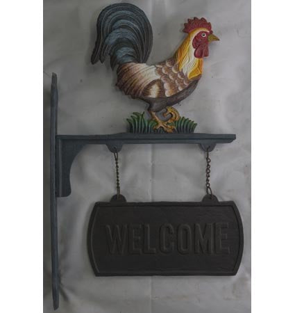 Cockerel Welcome Sign