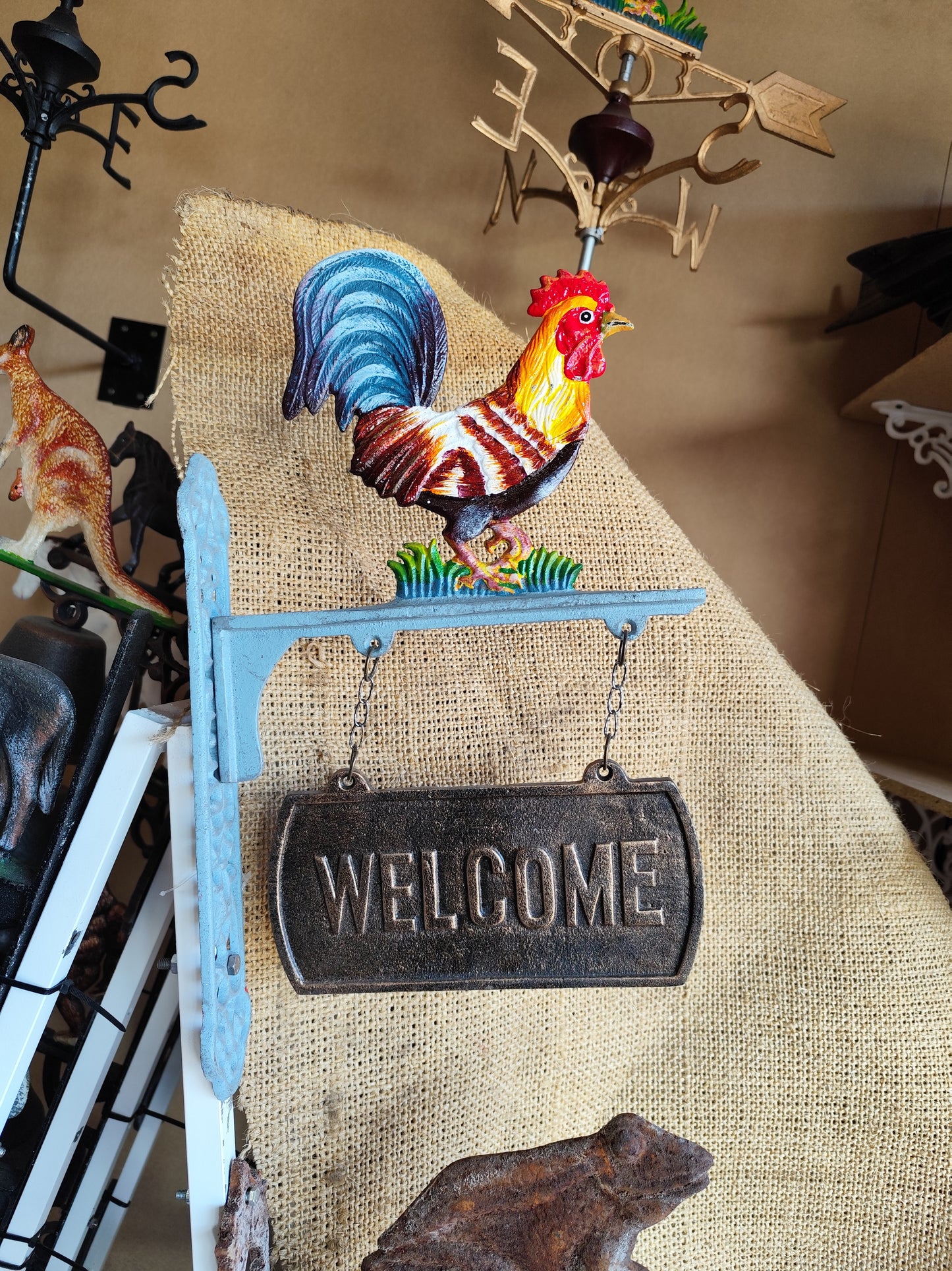 Cockerel Welcome Sign