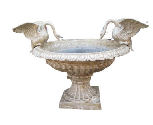 Large Urn with Two Swans