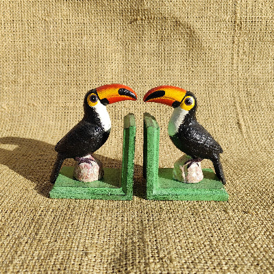 Toucan Bookends with Large Base