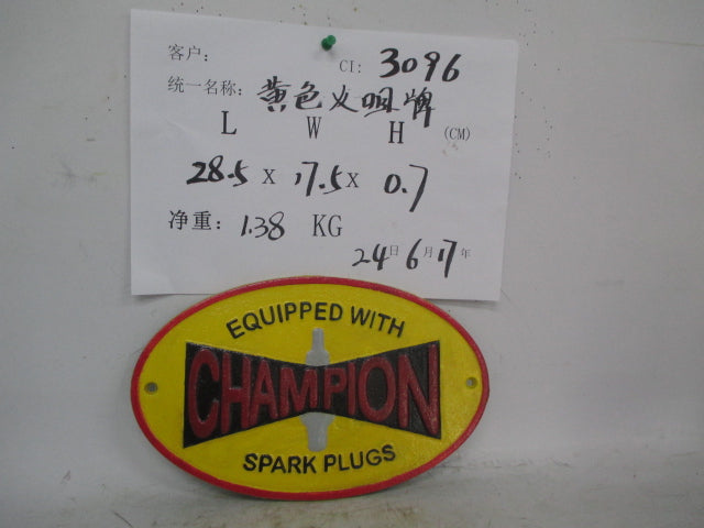 Champion Spark Plugs Sign