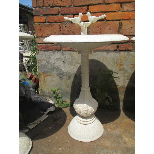 Double Bird Bath W/ Standing Angle and Two Swans