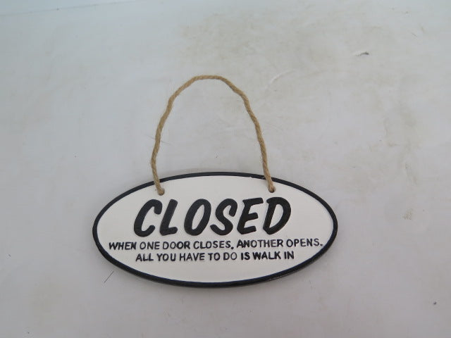 Open/Closed Double Side Oval Sign (String not included)