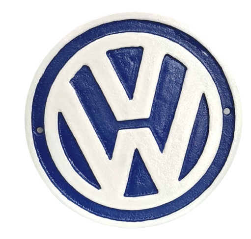 VW Round Sign Blue & White