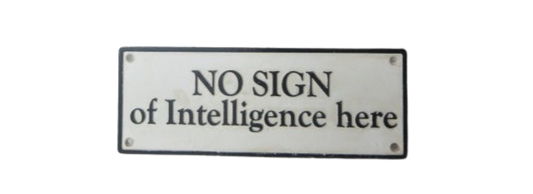 No Sign of Intelligence Sign