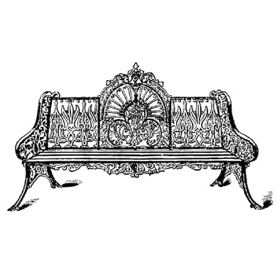 Cast Iron Victorian Style Lotus Bench